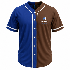 เสื้อเบสบอลผู้ชายแฟชั่นใหม่ราคาถูก OEM คุณภาพเยี่ยม รับสกรีนโลโก้/สีตามสั่ง ขายดีอันดับต้นๆ ผลิตจากโพลีเอสเตอร์ 100% - Product Image 1