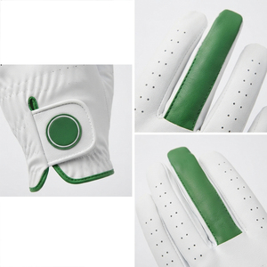<b>High</b> Quality Breathable Left Hand Men's <b>White</b> Goatskin <b>Leather</b> Golf GlovesPull on With Non-Slip Customizable Logo for Golf - Product Image 6