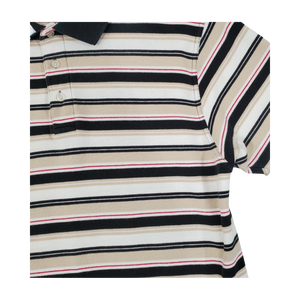 Polo a rayas para hombre de manga corta con elegante diseño de cuello en contraste - Product Image 2