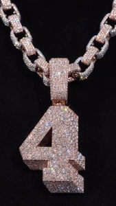 Moissanite Letter A Pendant Iced Out Hip Hop <b>Necklace</b> Custom <b>Initial</b> Jewelry Personalized Luxury Gift for Men Women - Product Image 2