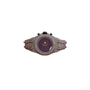 Reloj Cronógrafo de Lujo Estilo Hip Hop con Incrustaciones de Diamantes para Hombre, Movimiento de Cuarzo, Moissanita VVS, Oro Blanco, Diamantes Redondos - Product Image 1