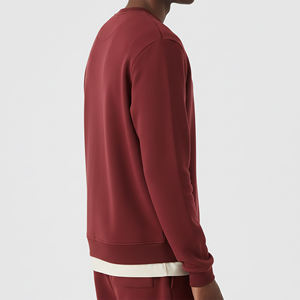 High Quality Men's Solid Color Crew Neck Sweatshirt Regular Fit Long Sleeve Knitted Cotton Casual Pullover Autumn Wear Front <b>Log</b> - Product Image 3