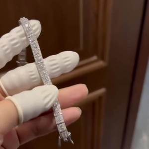 Classic Design 925 Sterling Silver Moissanite Bracelet with Secure Box Clasp for <b>Men</b> Women Daily Wear and Wholesale Jewelry Use - Product Image 2