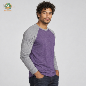 Camiseta raglán de béisbol para hombre con tela suave, diseño de mangas en contraste y ajuste cómodo para colecciones de ropa urbana. - Product Image 2