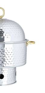 Premium Hammered Stainless Steel Chafing Dish Luxury Gold Handle <b>Buffet</b> <b>Server</b> & Food Warmer for Catering Weddings & Events - Product Image 3