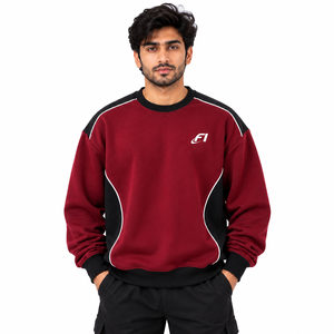 Sudadera Blanca de Cuello Redondo para Hombre, Estilo Raglán, de Algodón y Felpa, con Ribete en Contraste, Manga Larga, Ropa Deportiva, Ropa Urbana de Invierno, OEM - Product Image 3