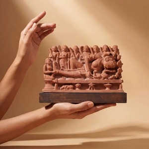 Sculpture de la naissance de Krishna au fini antique, réplique en relief du Xe siècle, vente en gros directe du grossiste - Product Image 2