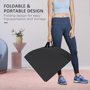 Tappetino Pieghevole Nero in Schiuma EPE Spessa 10 cm per Allenamento di Danza ed Esercizi, Tappeto da Ginnastica con Maniglie per il Trasporto e Imbottitura per Palo - Product Image 4