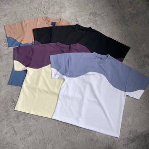 300gsm Thick Cotton Oversized Heavyweight T Shirt Custom Logo Streetwear Men Mock Neck Tee Boxy Blank Printed <b>TShirts</b> for Men - Product Image 6