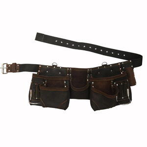 Ceinture à outils de charpentier en cuir artisanal de qualité supérieure avec poches spacieuses, boucle pour marteau, coutures renforcées, design ajustable, en vente - Product Image 5