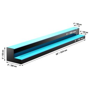 2-Tier 60-Inch <b>LED</b> <b>Lighted</b> Acrylic Commercial Home <b>Bar</b> Shelf Illuminated Whiskey Rack Stand for Liquor Bottle Display Wine Rack - Product Image 6