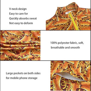 Conjunto de chándal con estampado de hot dog para hombre – Colección premium de tres piezas con estampado integral de comida y cremallera completa - Product Image 2