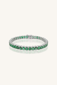 Pulsera de Esmeralda en Plata de Ley 92.5 KLSB-20628 - Product Image 4