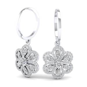 ต่างหูห่วงประดับเพชรโมอิสซาไนต์เงินแท้ 925 จาก REYES Floral Design ราคาขายส่ง เครื่องประดับผู้หญิง งานจิวเวลรี่ชั้นดี - Product Image 5