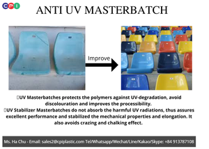 Stabilisateur UV/ Masterbatch anti-UV/ Additifs pour produits plastiques d'extérieur PE PP PS - Usine vietnamienne d'additifs plastiques - Product Image 3