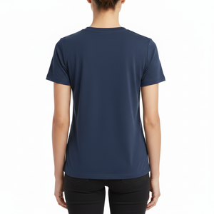Summer Women Quick Dry Stretch T <b>Shirt</b> Poly Cotton Blend Combed Short Sleeve O Neck Daily Wear Top - Product Image 2