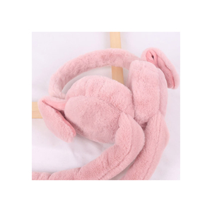Plush Bunny <b>Ear</b> <b>Muffs</b> With Attached Scarf In Cream Pink Gray And Rose Colors For Warmth And Style - Product Image 5