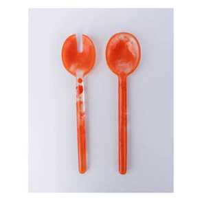 Ensemble de cuillères et fourchettes à salade en résine écologique et alimentaire pour la maison et l'hôtellerie – Ustensiles élégants pour servir les salades avec cuillères décoratives - Product Image 1