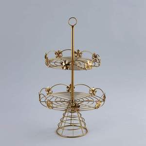 Round metal chocolate stand with ornate lace edging for wedding dessert <b>tables</b> and premium <b>party</b> <b>table</b> setups - Product Image 4