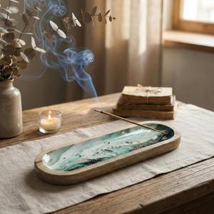 ที่วางธูปตกแต่งบ้านคุณภาพสูง ดีไซน์หรูหรา หลากสี ทำจากไม้กระถินเทศ ไม้กฤษณา และไม้หอมเมล็ดยี่หร่า สำหรับบ้านที่มีกลิ่นหอม - Product Image 3