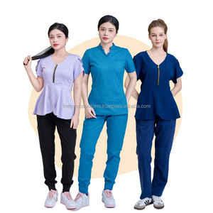 Conjunto de Uniformes Médicos Personalizados para Mujer, Pantalones Jogger, Cuello en V, Manga Corta, Uniformes de Enfermería - Product Image 5