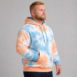 Vente en gros de sweats à capuche tie-dye personnalisés pour hommes, mélange de coton de qualité supérieure, doux et chaud, pull-over décontracté, streetwear urbain, sweat à capuche tie-dye tendance - Product Image 3