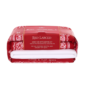 Red Label 300TC Cotton Hotel <b>Bedding</b> <b>Set</b> 108x108 Inch King Size Flat Sheet Embroidered for Hospital Also Available Twin Queen - Product Image 2