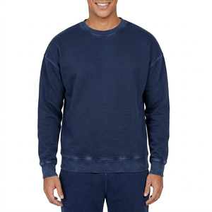 Sudadera con cuello redondo personalizada al por mayor, OEM, lisa, unisex, tallas grandes, para hombre y mujer, de invierno, tejida, 100% algodón, cortavientos - Product Image 2
