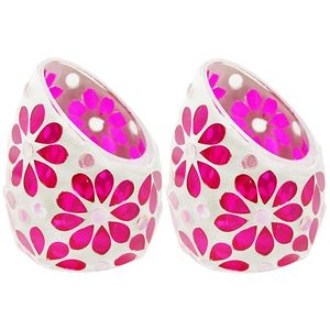 เชิงเทียนโมเสค ทีไลท์ แคนเดลาบรา สีแดงกุหลาบ ตกแต่งโต๊ะบ้าน - Product Image 1