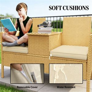 Double <b>Sofa</b> and Courtyard Chair Elegant <b>Garden</b> <b>Sofas</b> for Outdoor Entertaining - Product Image 2
