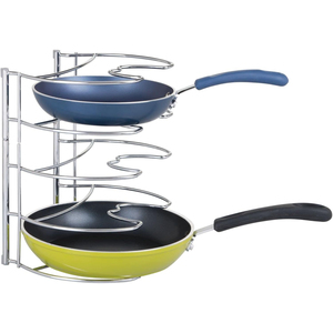 Support de rangement 3 niveaux en métal blanc pour casseroles et poêles – Organisateur de cuisine peu encombrant pour ustensiles de cuisson - Product Image 2