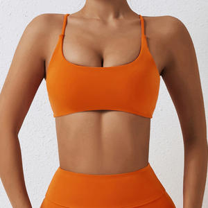 Sujetadores deportivos transpirables premium para mujer, atletas, gimnasio, running, soporte medio, almohadillas extraíbles, top corto, ropa interior, halter cruzado - Product Image 2