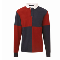 Camisetas de Rugby Vintage Personalizadas, Polo de Manga Larga, 100% Algodón, Logotipo Bordado, Camiseta de Rugby para Hombre