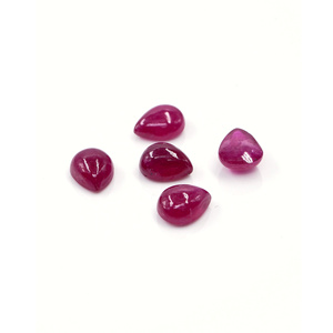 Rubíes naturales de Bangkok calibrados en forma de pera de 7x9 mm, rubíes naturales sueltos en forma de cabujón para la fabricación de joyas, listos para usar. - Product Image 1