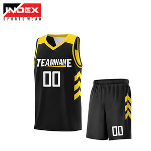 INDEX Sports Wear Dunkin' Dads Ensemble de maillot de basket-ball noir et orange, uniforme en maille sans manches à col en V sublimé pour homme adulte 20 - Product Image 4