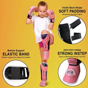 Espinilleras Farabi Sports de EVA y Cuero PU para Muay Thai, para Niñas y Niños, para Entrenamiento de MMA, Boxeo y Taekwondo, con Cierre de Velcro - Product Image 2