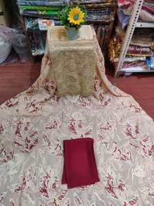 Tela de Vestido Tradicional Somalí para Niñas, Diseño Floral Jacquard Dirac Brasso, Base Negra, Última Moda 2026 - Product Image 5