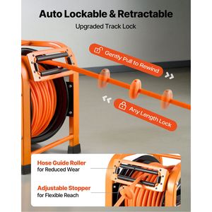 Avvolgitubo Aria Retrattile in PVC da 15 Metri, 3/8 Pollici x 30 Metri, Max 300 PSI, Avvolgimento Automatico, Cavo di Ingresso da 1,5 Metri - Product Image 3