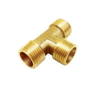 Raccord en T hexagonal mâle en laiton pour tuyau, connecteur fileté facile à installer, durable, adaptateur de tuyau d'eau en pouces pour la plomberie de jardin - Product Image 2