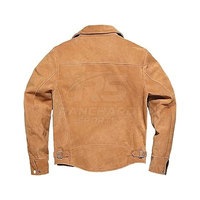 Jaket Kulit Sapi Suede Premium Pria Slim Fit Lembut Asli Kasual Musim Dingin Streetwear Klasik Fashion Outerwear Depan