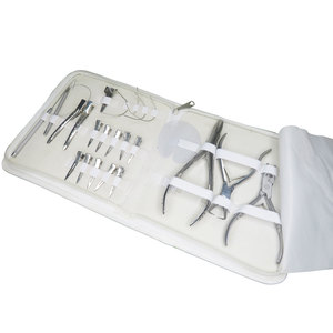 Portable Mini Hair Extension Tool <b>Kit</b> with Zipper Carry Case Professional Hair Pliers Hook Needle and Micro <b>Beads</b> for Salon Use - Product Image 6