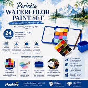 Ensemble de papeterie Dreamy Shimmering Dawn, coffret cadeau de peinture à l'aquarelle ultra portable pour voyage et plein air, avec une palette riche de couleurs métalliques - Product Image 5