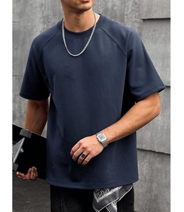 T-shirt décontracté pour homme à manches courtes, 100 % coton, col rond et épaules tombantes, couleur unie, coupe oversize, fabriqué au Bangladesh – Meilleure vente - Product Image 3