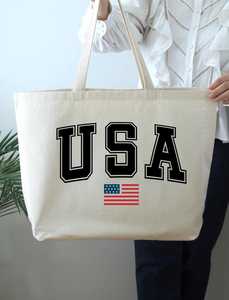 Sacs fourre-tout en toile de coton avec impression drapeau et calligraphie arabe, cadeau promotionnel, pour courses en gros, souvenir de la Journée nationale de Dubaï - Product Image 3