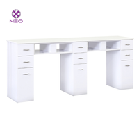 Table à ongles moderne en MDF avec plateau en marbre, modèle NEO 001, prix de gros d'usine au Vietnam, mobilier de salon de manucure