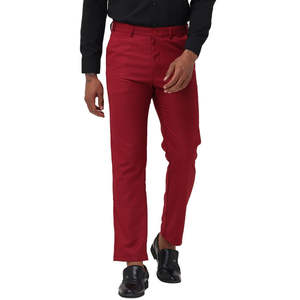 Pantalones de Vestir Casuales Ajustados para Hombre, al por Mayor, para Oficina y Negocios, 100% Algodón, Diseño de Logotipo Personalizado, OEM - Product Image 1
