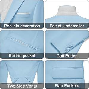 Traje Formal para Hombre, Conjunto de 3 Piezas para Oficina y Reuniones, Pantalón, Chaqueta y Chaleco, Venta al Por Mayor, Servicios OEM y ODM - Product Image 3