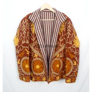 Veste en cotisse brodée écologique pour femmes, séchage rapide, respirante, doublure en coton, manches longues - Product Image 6