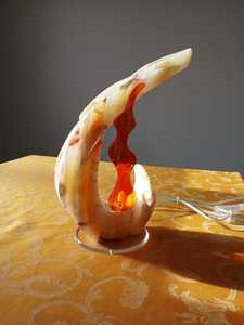 Lampe Sculpturale en Onyx Rose avec Verre – Décoration Intérieure Élégante, Éclairage Artistique Unique en Pierre Naturelle, Pièce d'Accent Faite à la Main - Product Image 5