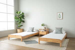 <b>Solid</b> <b>Wood</b> Platform <b>Bed</b> Frame Scandinavian <b>Single</b> <b>Bed</b> Minimalist Wooden <b>Bed</b> for Bedroom Apartment - Product Image 6